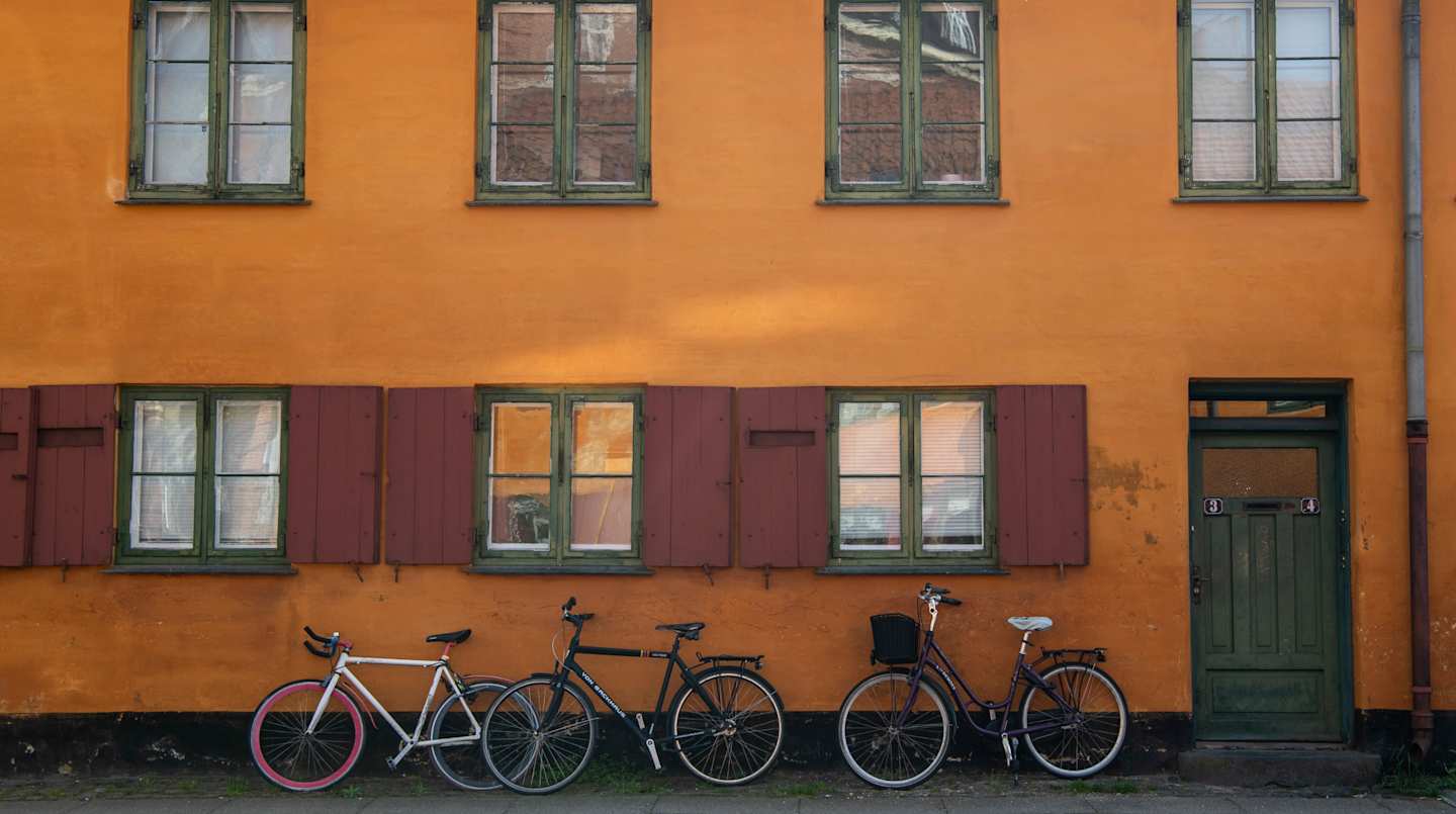 Street with bikes in Indre By, Copenhagen