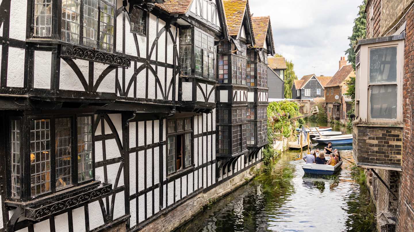 Punting tour in Canterbury, Kent, England