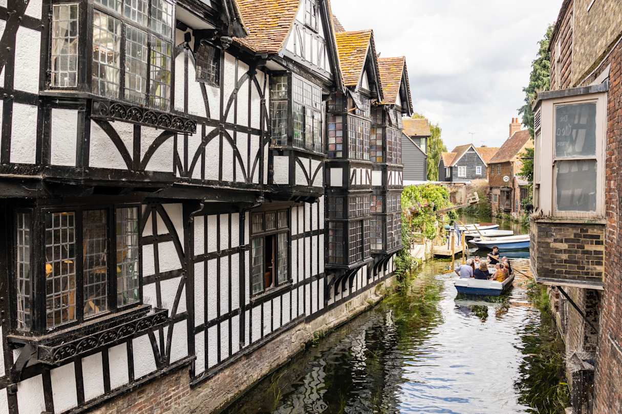 Punting tour in Canterbury, Kent, England