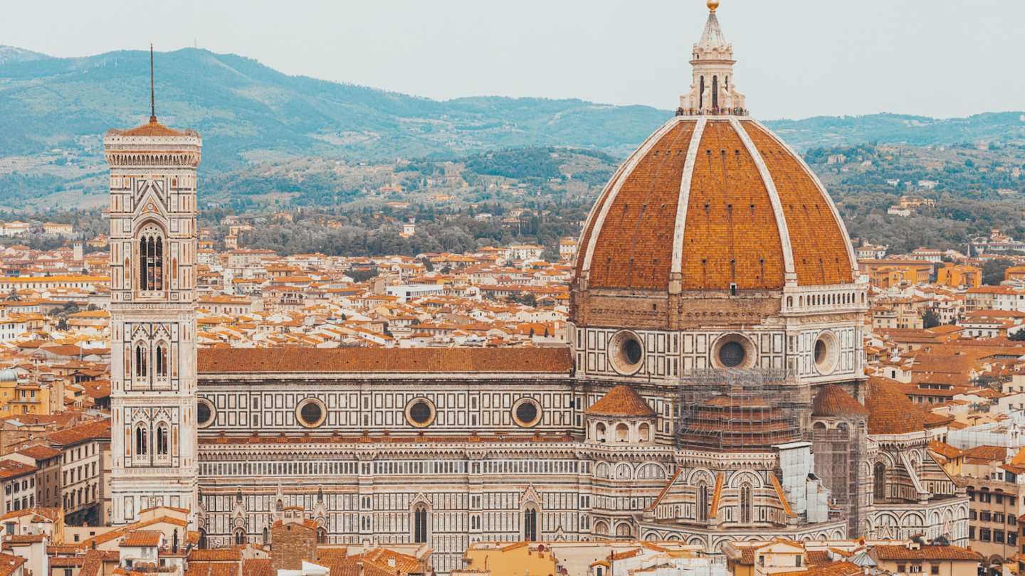 Panoramic view of Santa Maria Del Fiore in Florence, Italy, Florence.