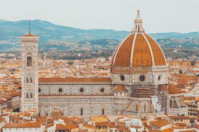 Panoramic view of Santa Maria Del Fiore in Florence, Italy, Florence.