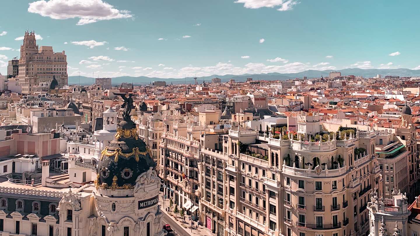 Madrid skyline from a rooftop