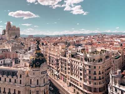 Madrid skyline from a rooftop