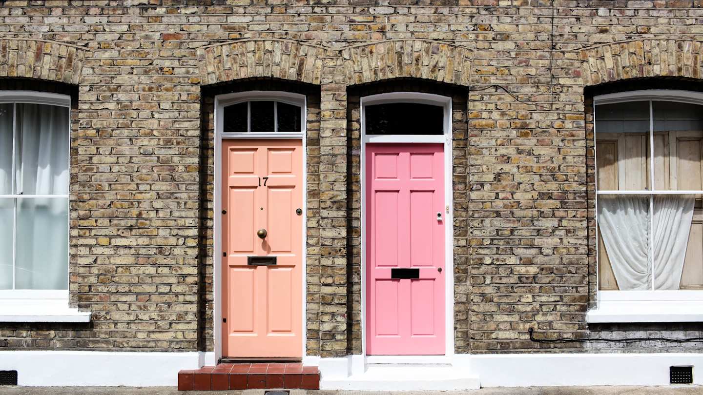 Colourful doors along Columbia Road, London