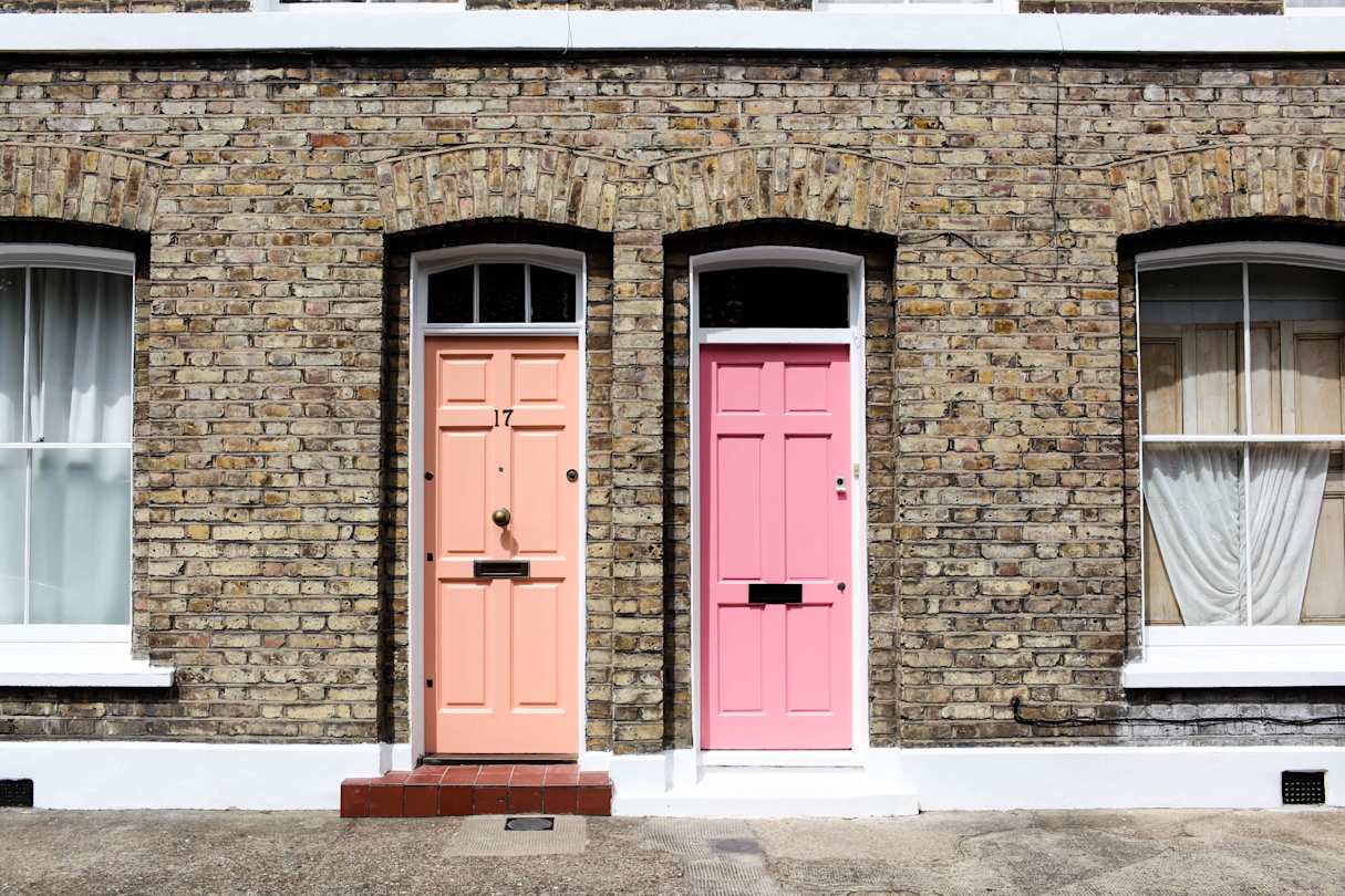 Colourful doors along Columbia Road, London