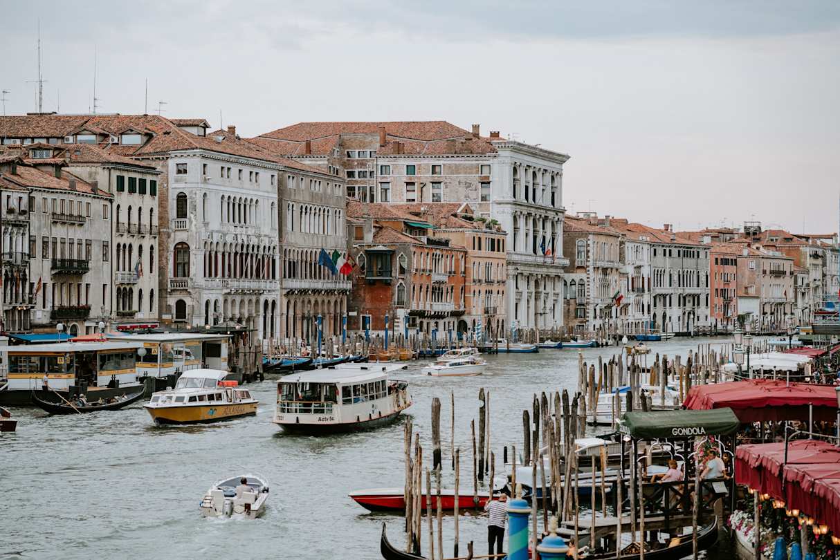 Venice, Italy, Canal, Buildings, Gondola, Pier
