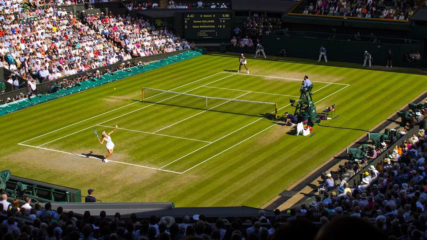 Tennis match at Wimbledon, London, UK