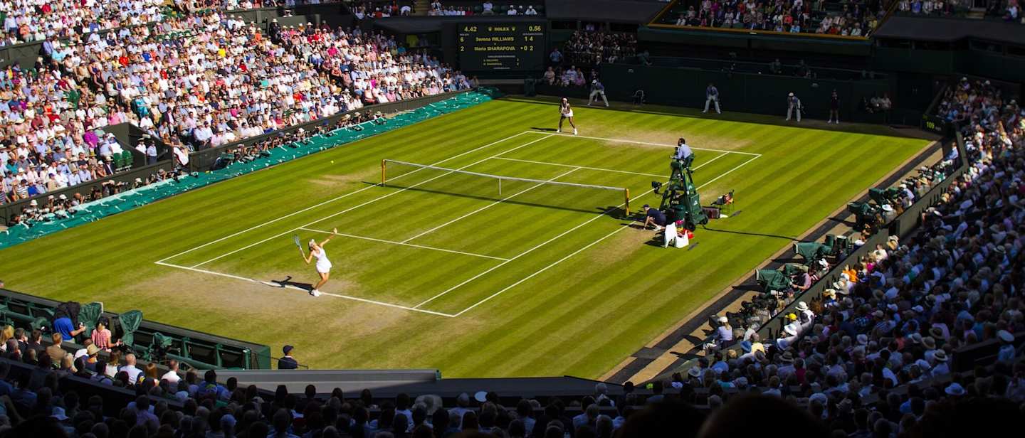 Tennis match at Wimbledon, London, UK