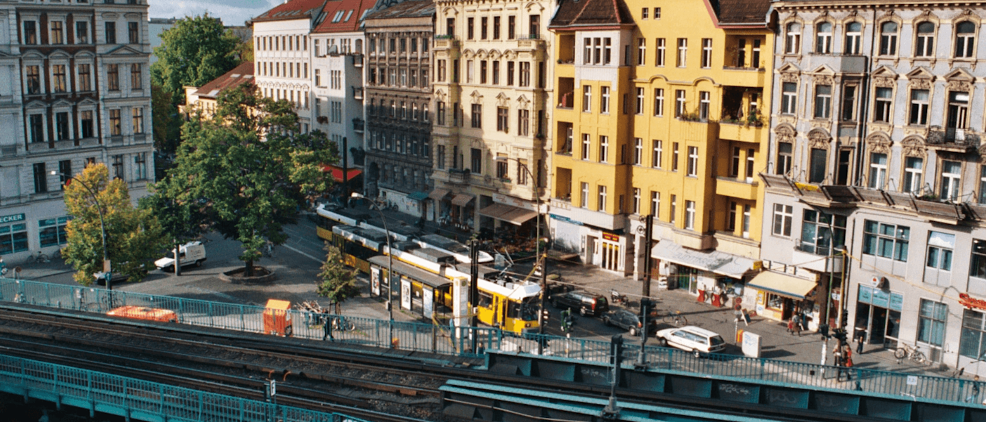 Railway tracks and street in Berlin