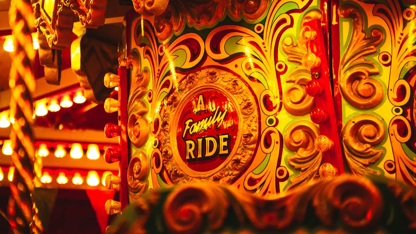 Christmas fair ride at Blenheim Palace, England