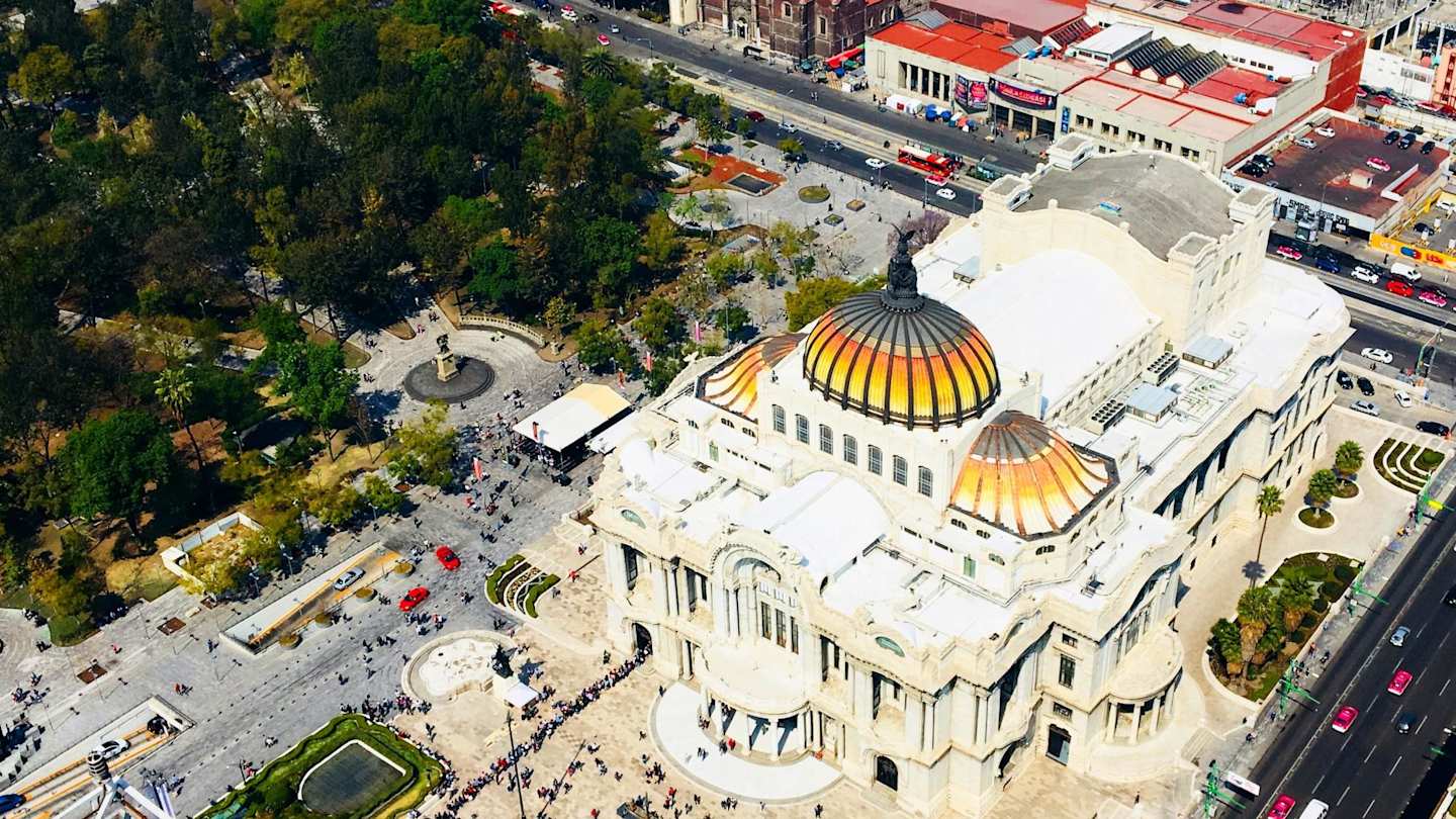 A view of Palacio de Bellas Artes from above, Centro Historico, Mexico City