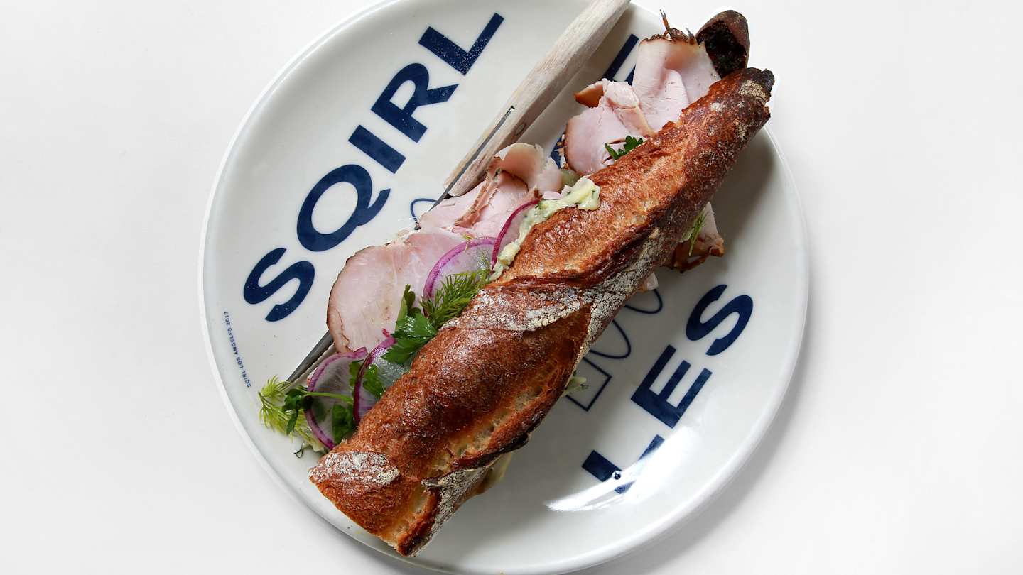 A ham and onion sandwich from Sqirl, Los Angeles