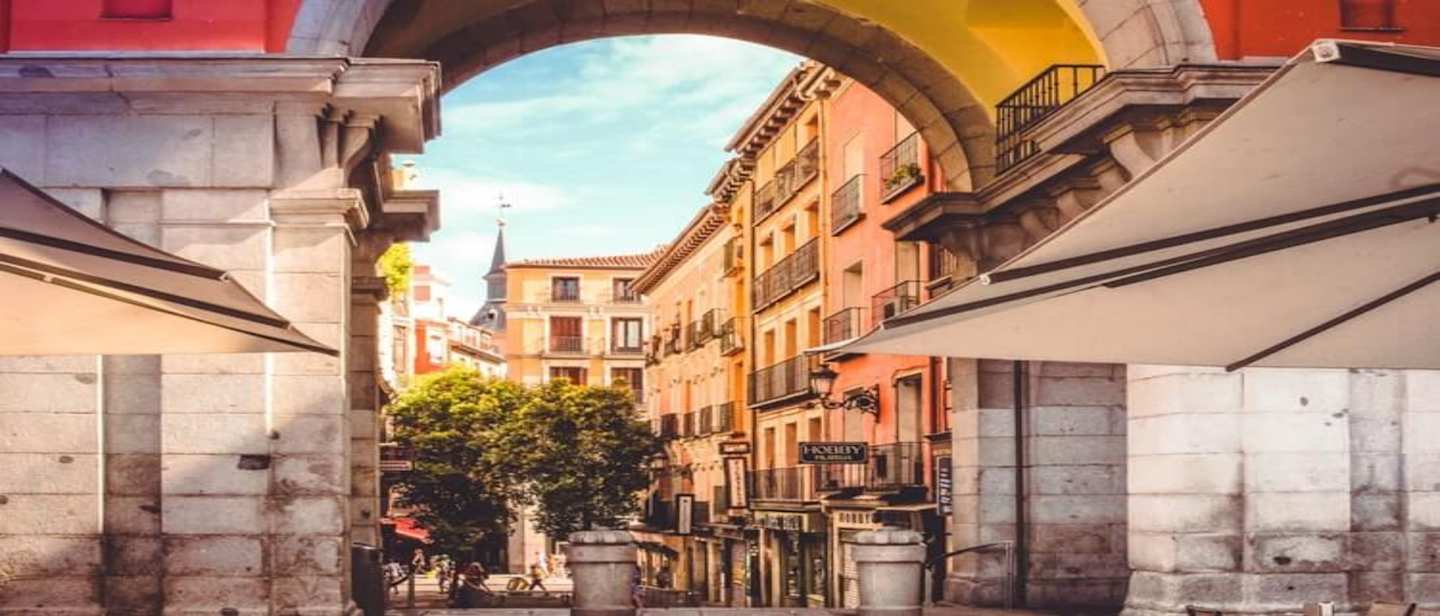 Archway in Plaza Mayor, Madrid, Spain