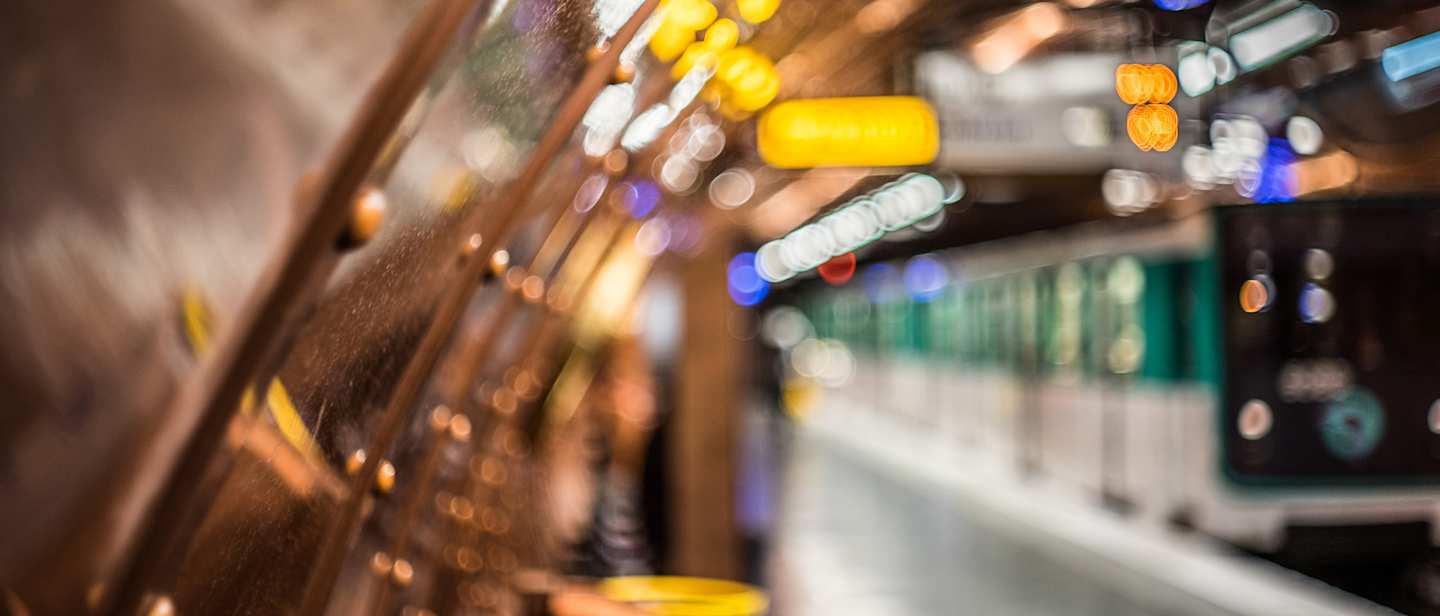 Blurred image of Paris metro station