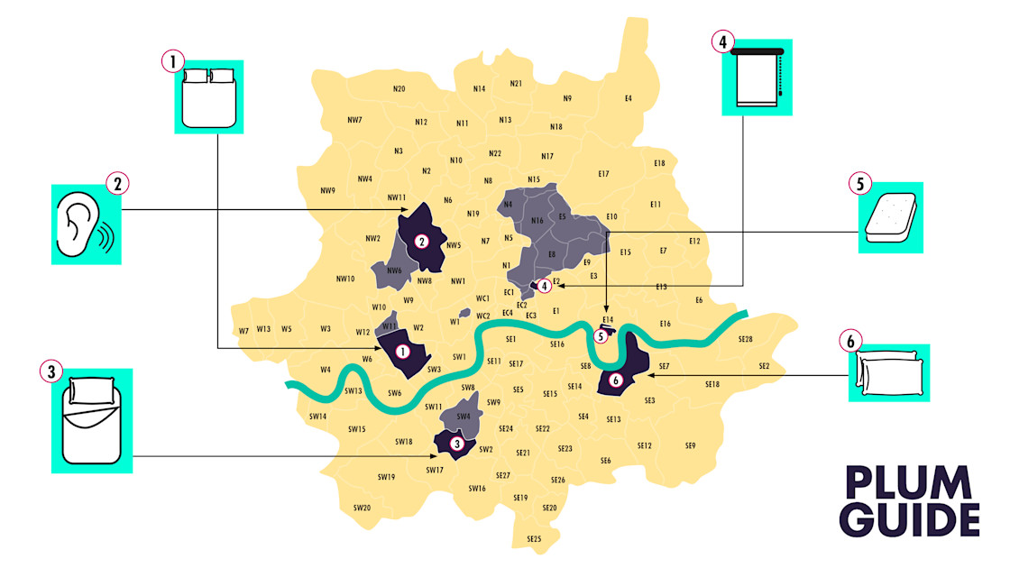 This Map Shows Where to Have the Best Sleep in London Plum Guide