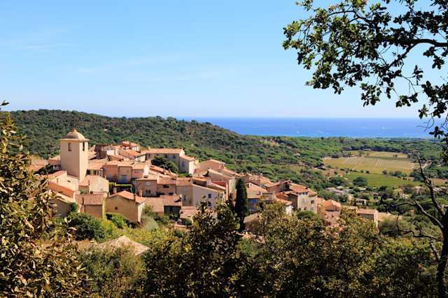 Provençal village of Ramatuelle on the hill overlooking the sea, near Saint-Tropez