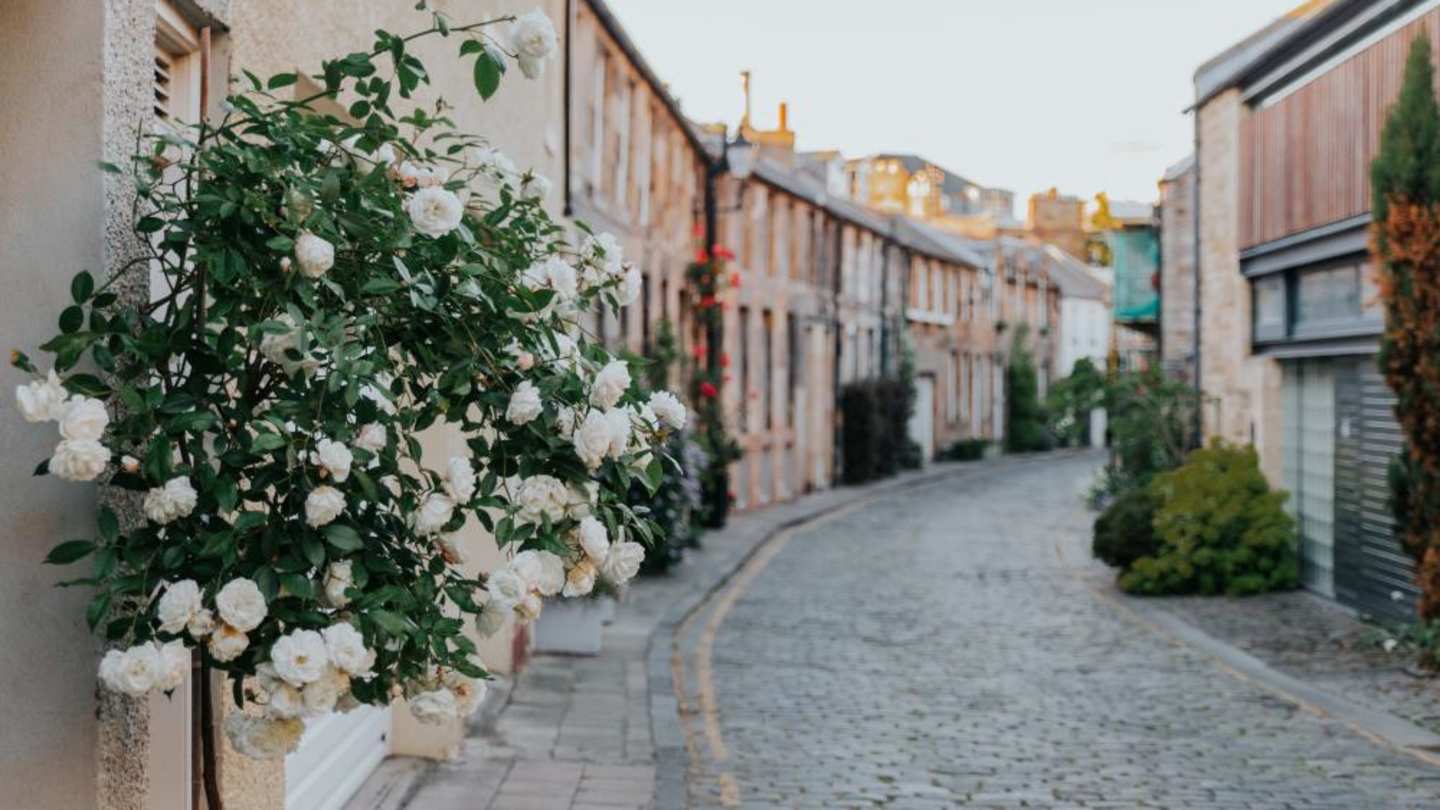 Cobblestone street in Edinburgh