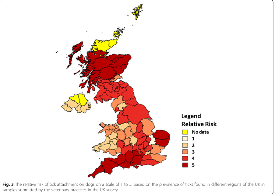 Tick Distribution UK Map