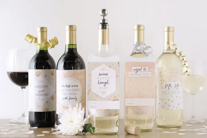 6 Printable Wine Bottle Labels for Special Occasions