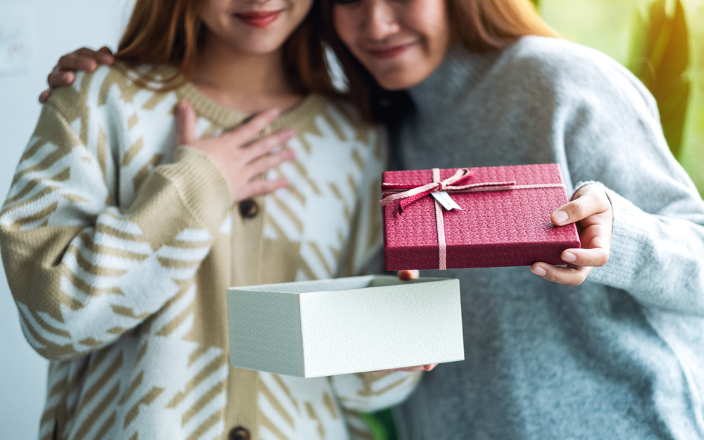Two Women with Mother's Day gifts