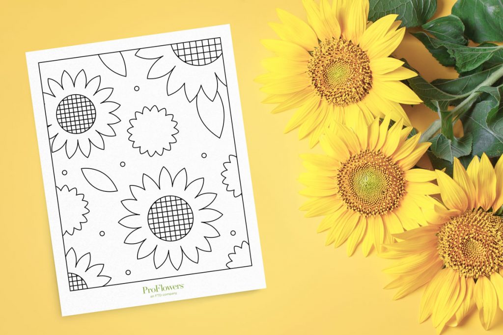 simple sunflower coloring pages