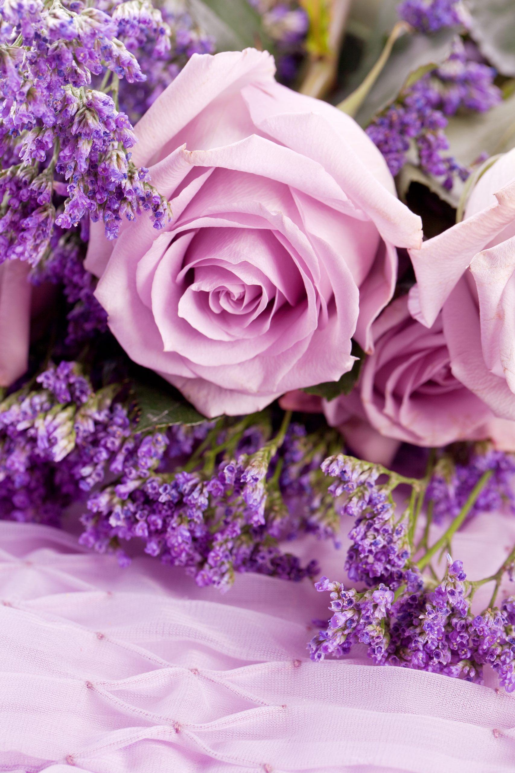 Image of Lavender and roses flowers