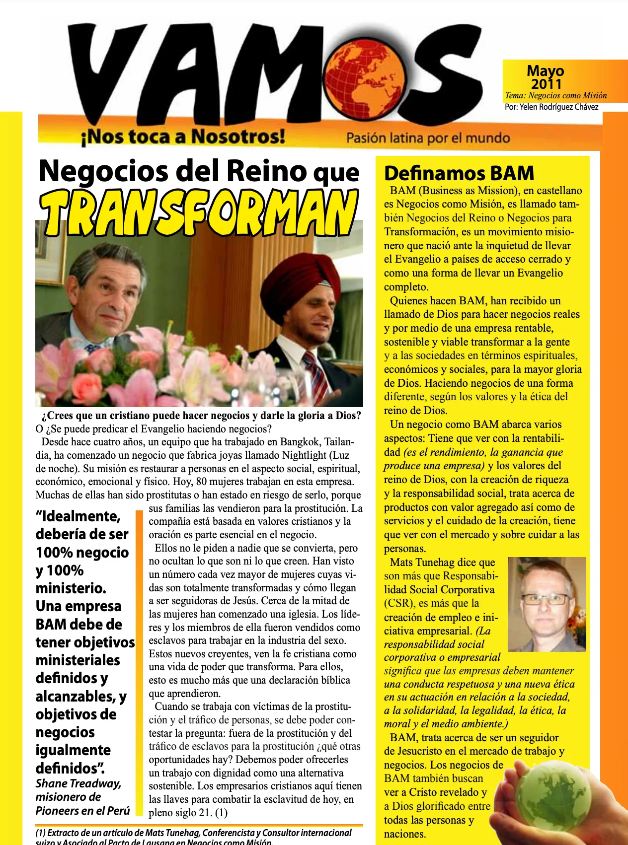 Portada: Negocio como mision