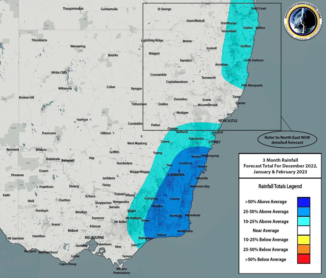 NSW December 2022 to February 2023 Rainfall