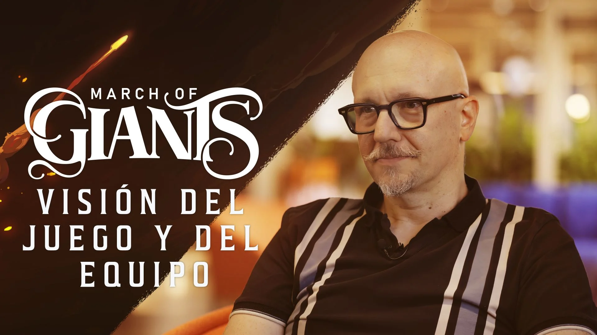 El director creativo Xavier Marquis con el logo de March of Giants