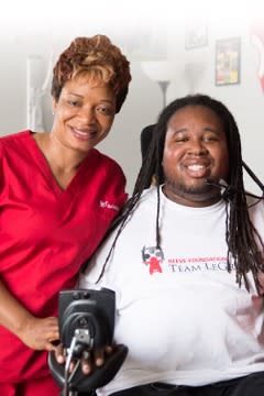 Client eric legrand with BAYADA nurse clementina