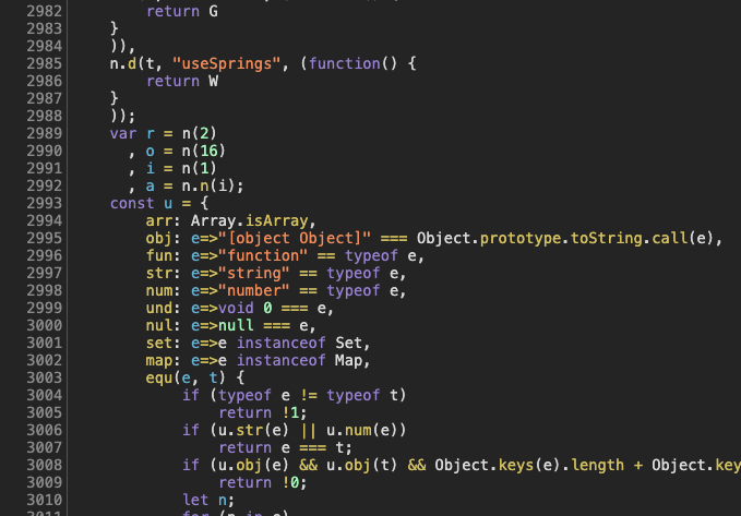 react spring code screenshot