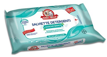 Sano E Bello Salviette Detergenti Animali Muschio Bianco 50 Pezzi