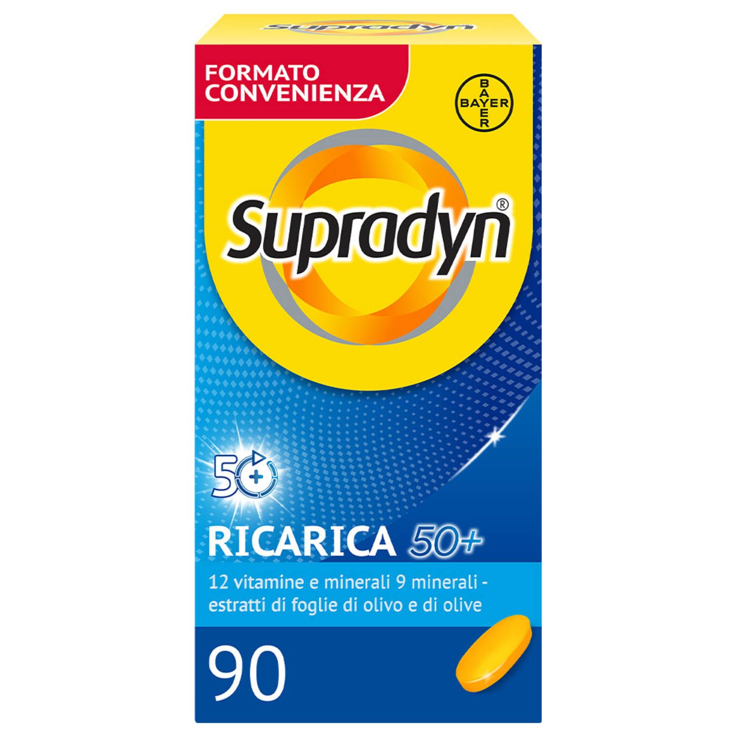 Supradyn Ricarica 50+ Integratore Vitamine E Minerali Con Antiossidanti 90 Compresse