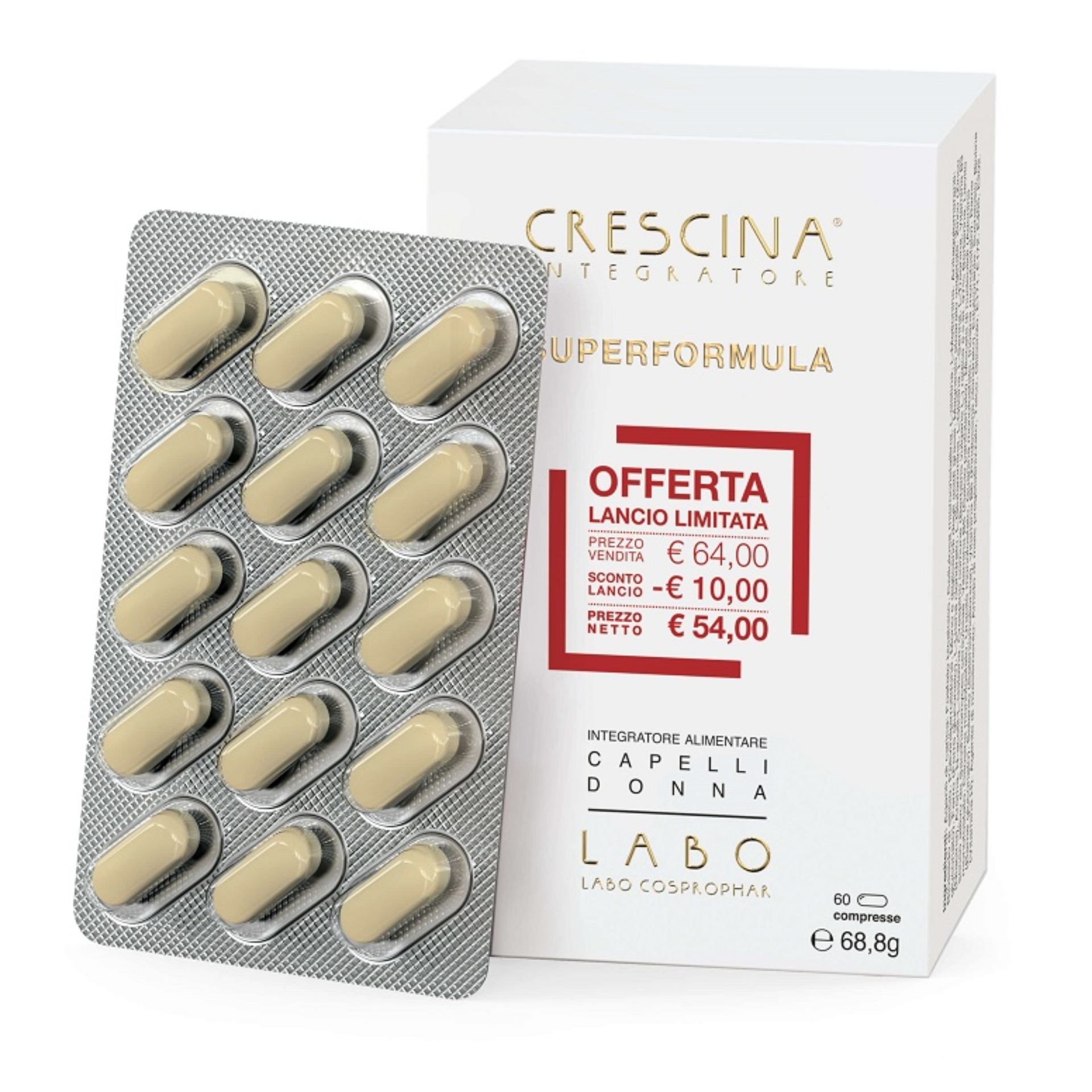 950908145 - CRESCINA INTEGRATORE RI-CRESCITA SUPERFORMULA DONNA 60 COMPRESSE 60 G - 4845007_1.jpg