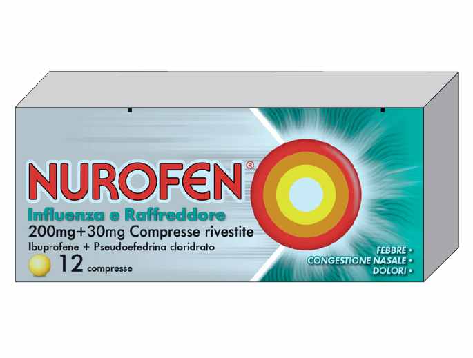 Nurofen Influenza E Raffreddore 200mg + 30mg 12 Compresse Rivestite