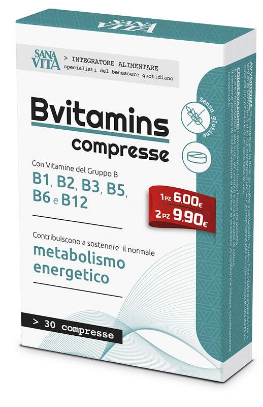 Sanavita Bvitamins Integratore Vitamine Gruppo B 30 Compresse