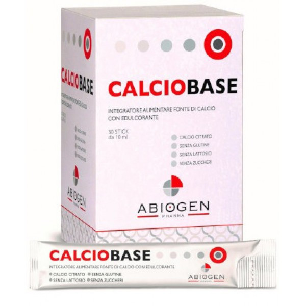 Abiogen Calciobase Integratore Senza Zuccheri Aggiunti Senza Glutine Senza Lattosio 30 Stick 10ml