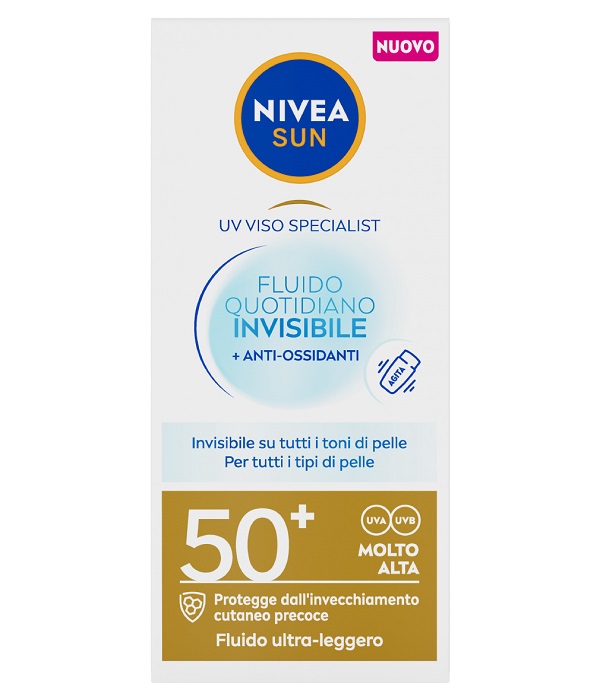 Nivea Sun Viso Fluido Quotidiano Invisibile Spf50+ Protezione Solare 40ml