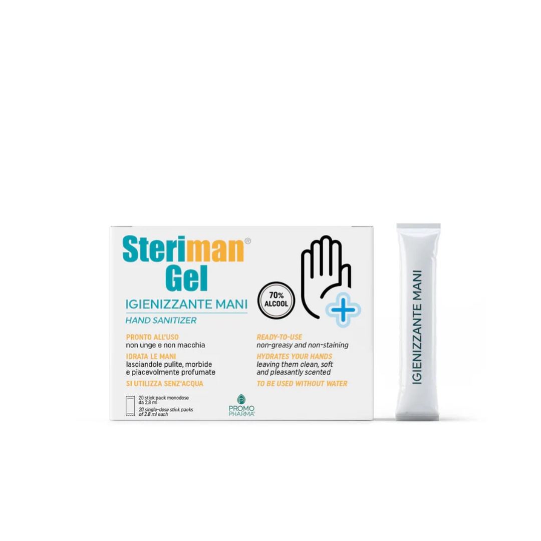 image - 980460859 - STERIMAN GEL 70 IGIENIZZANTE MANI 20 STICK DA 2,8 ML - 4876103_1.jpg