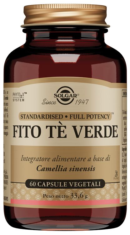 Solgar Fito Tè Verde Integratore Controllo Peso 60 Capsule