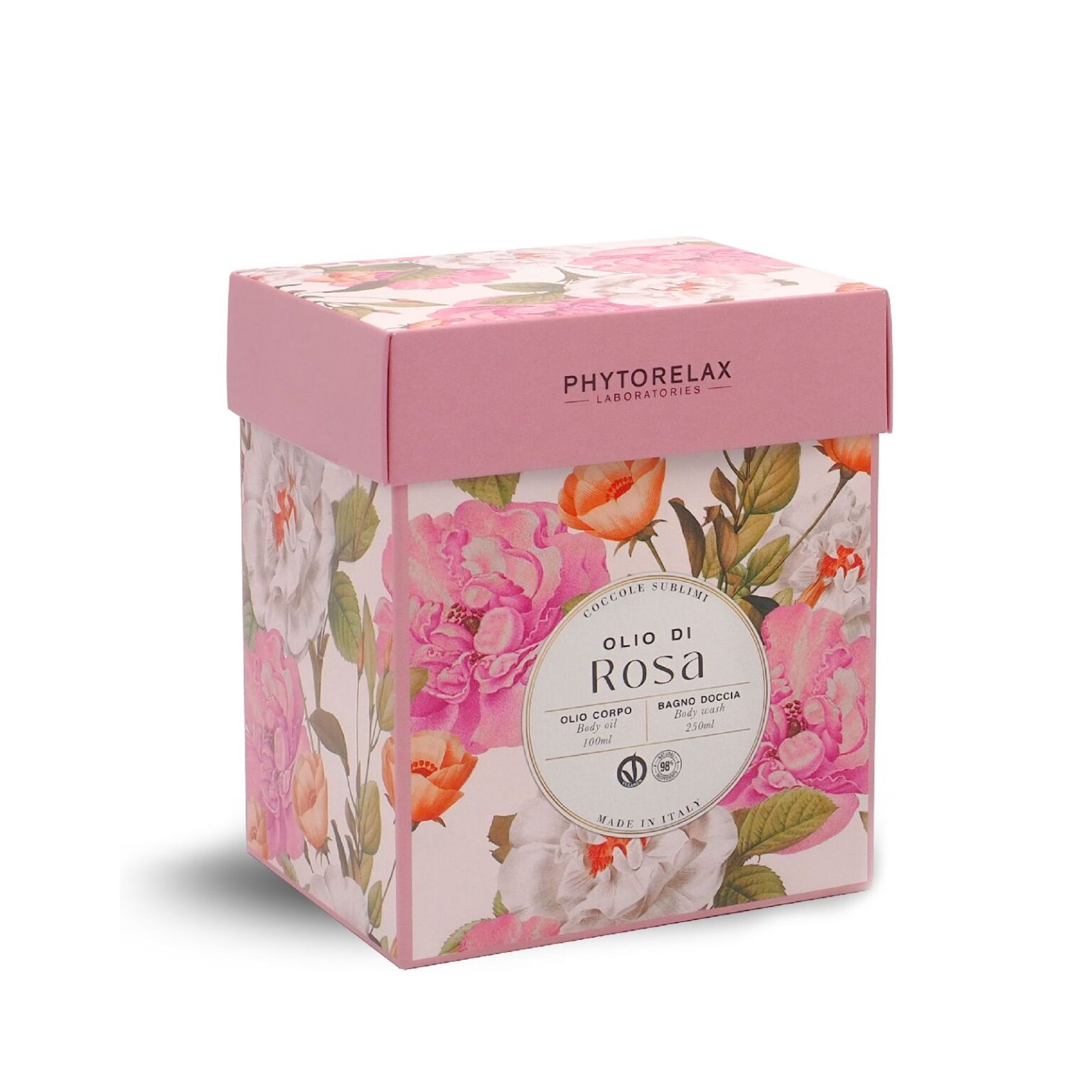 Phytorelax Cofanetto Coccole Sublimi Olio Secco Rosa Mosqueta + Bagnodoccia