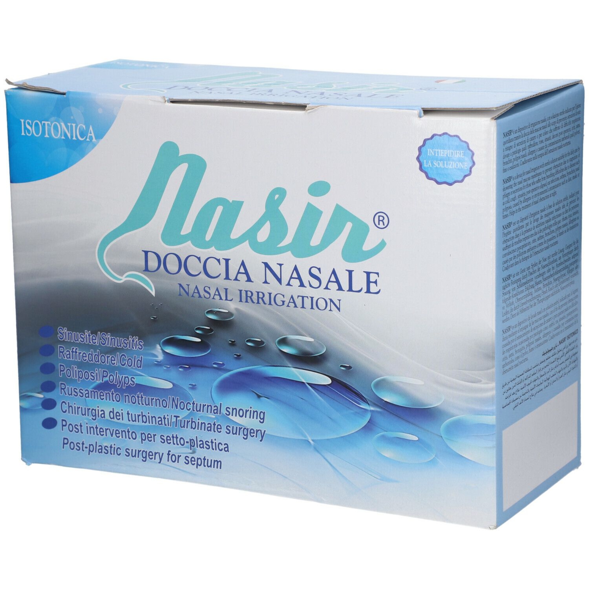 Nasir Doccia Nasale Soluzione Fisiologica Isotonica Igiene Nasale 6 Sacche 500ml + 1 Blister