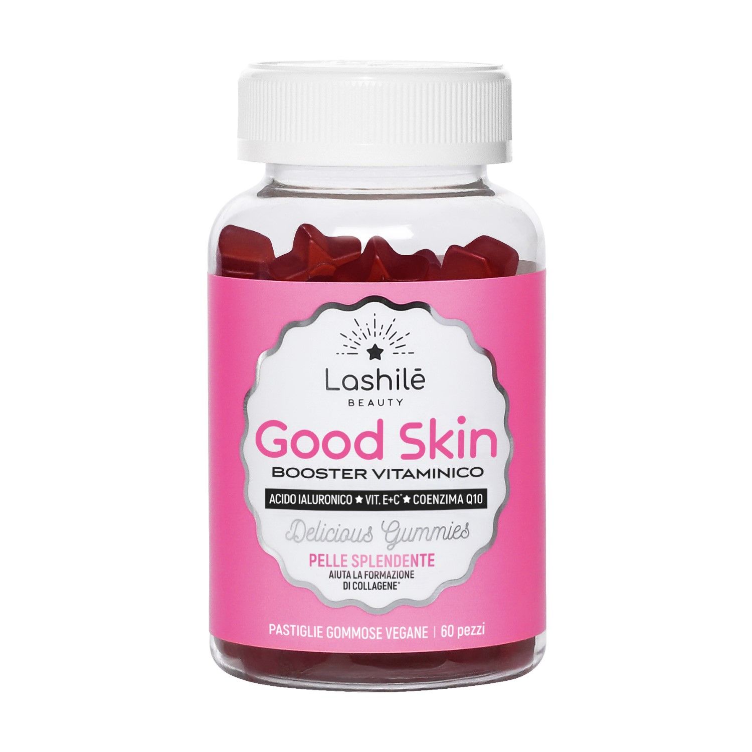 Lashilé Good Skin Integratore Acido Ialuronico Coenzima Q10 Per La Pelle 60 Gummies