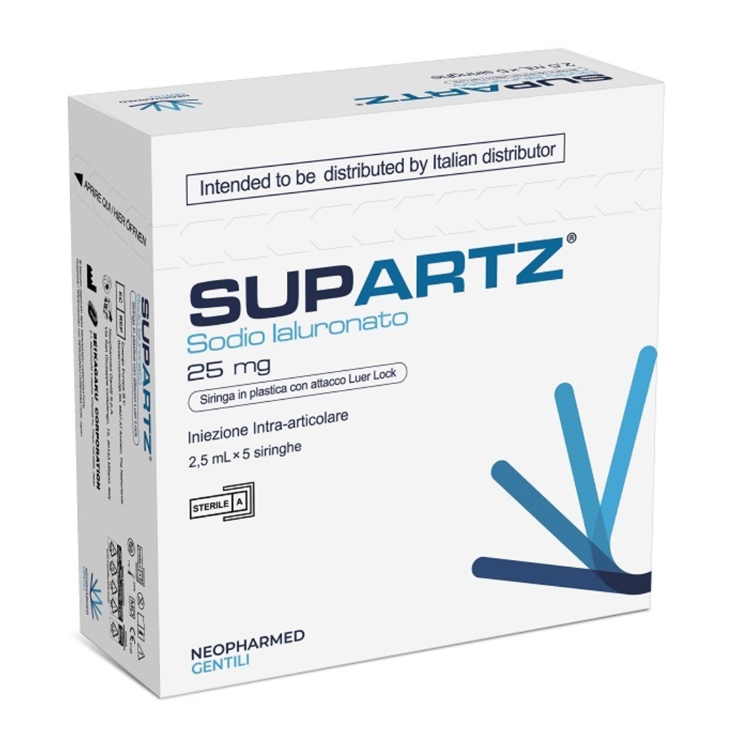 Supartz 25mg Siringa Preriempita Intra-articolare Con Acido Ialuronico Per Articolazioni 5 Pezzi