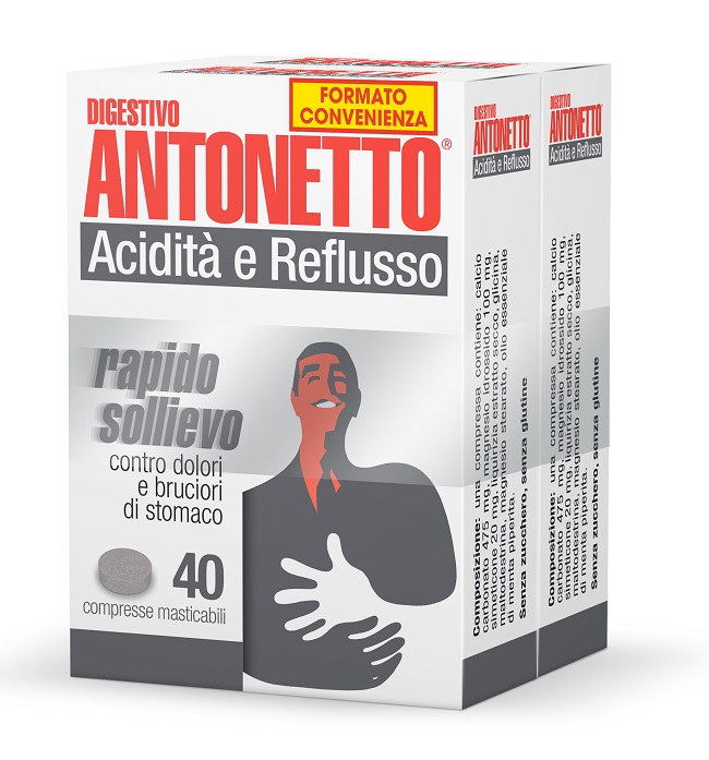 Digestivo Antonetto Acidità E Reflusso 2x40 Compresse Masticabili