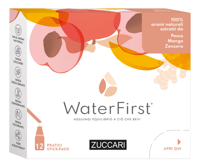 Zuccari Waterfirst Pesca Mango Zenzero 12 Stick Pack