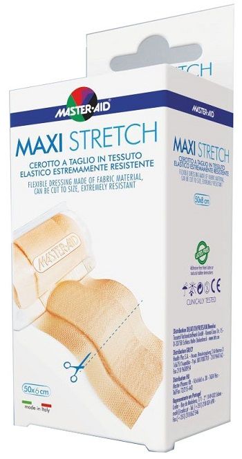 Master-aid Maxi Stretch Cerotto A Taglio Tessuto Elastico Resistente 50x6cm