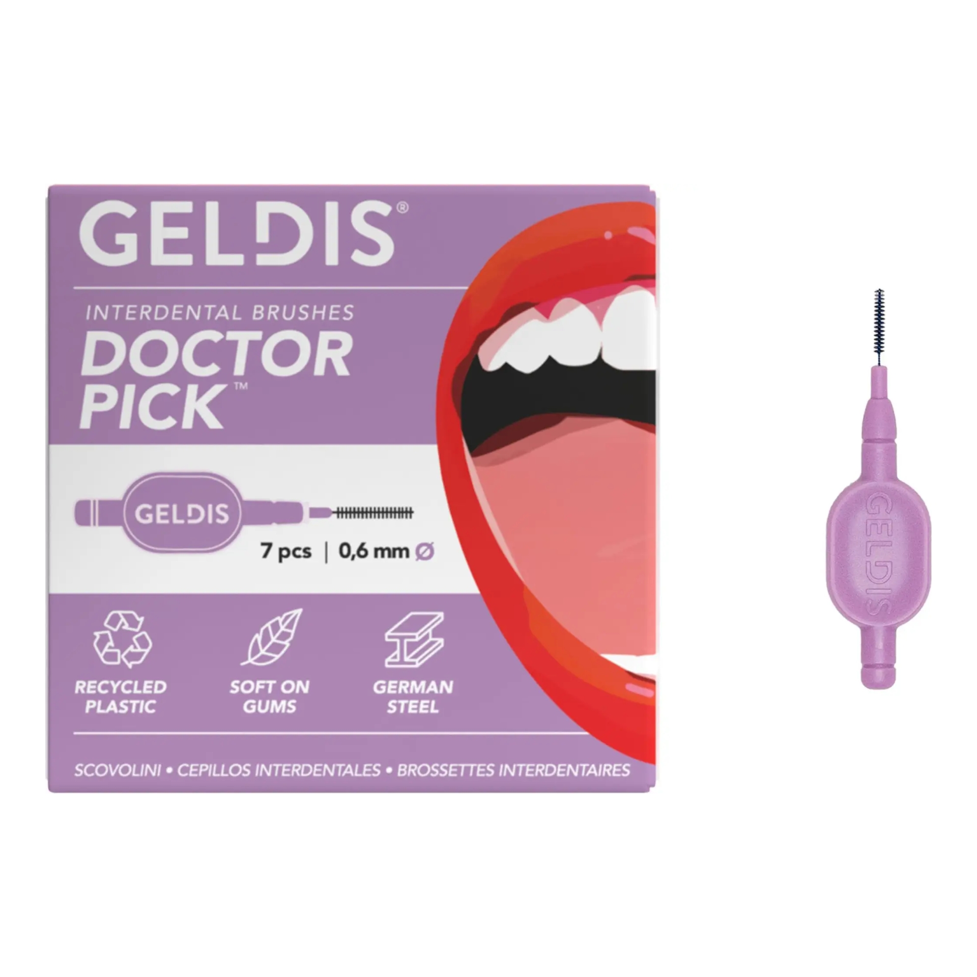 988899985 - GELDIS DOCTOR PICK SCOVOLINI INTERDENTALI 0,6 VIOLA 7 PEZZI - 4777685_1.jpg