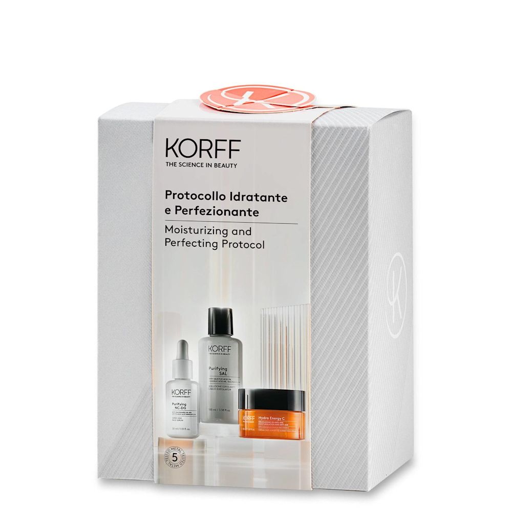 987025588 - KORFF COFANETTO IDRATANTE PERFEZIONANTE 1 SOLUZIONE ESFOLIANTE PURIFYING 100 ML + 1 SIERO PURIFYING 30 ML + 1 HYDRA ENERGY C CREMA SORBETTO 50 ML - 4743489_1.jpg