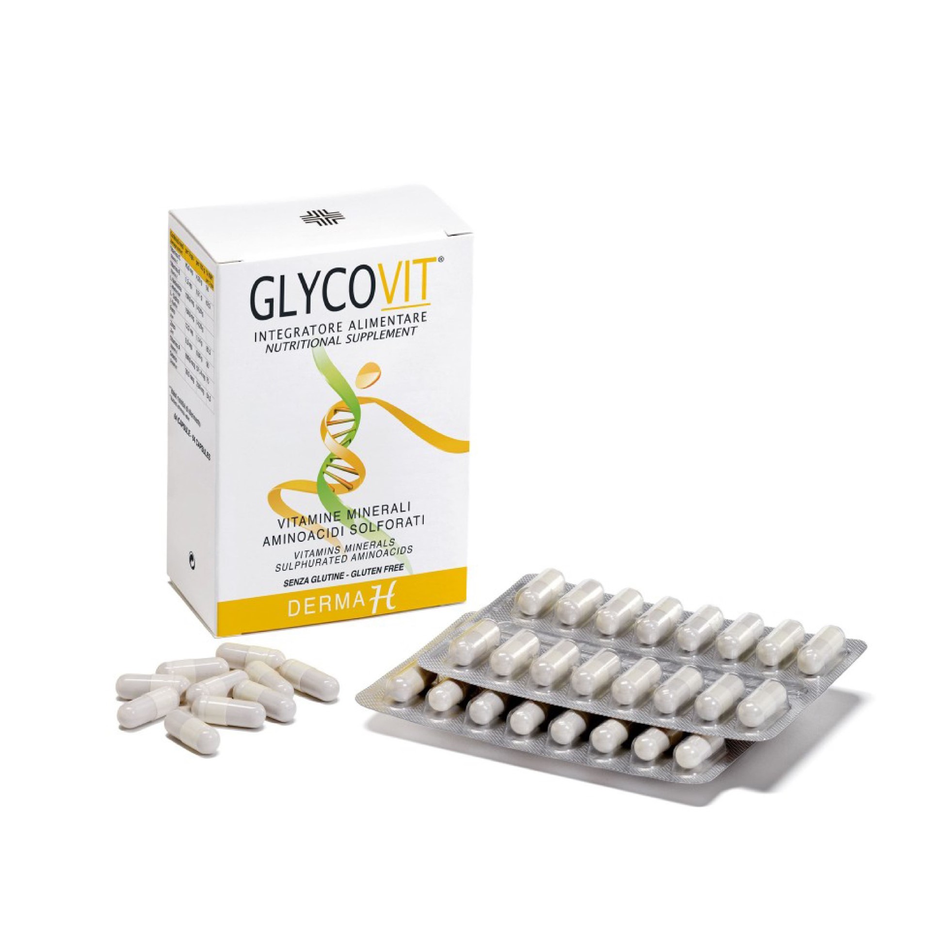 Glycovit Dermah Integratore multivitamine 64 Capsule